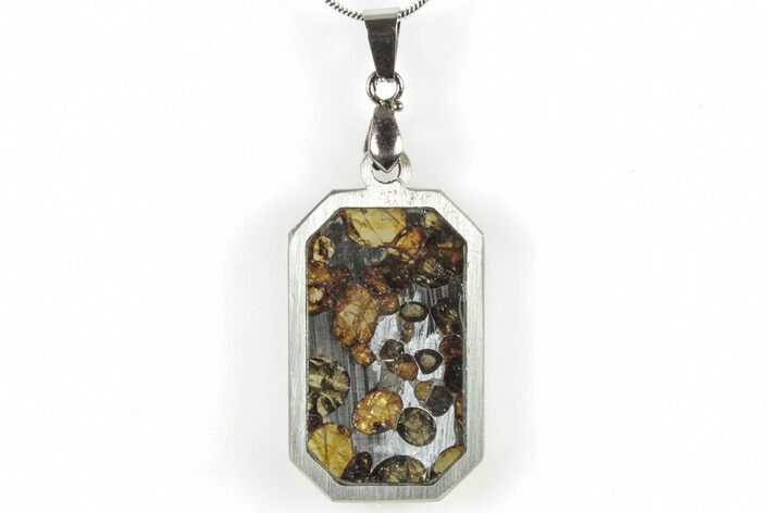 Brenham Pallasite Dog Tag Meteorite Pendant - Kansas #309160